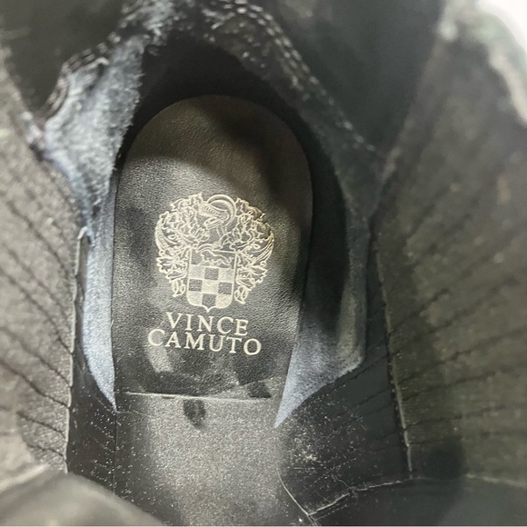 Vince Camuto black suede weverna booties block heel women’s size 11 trendy - Picture 7 of 8